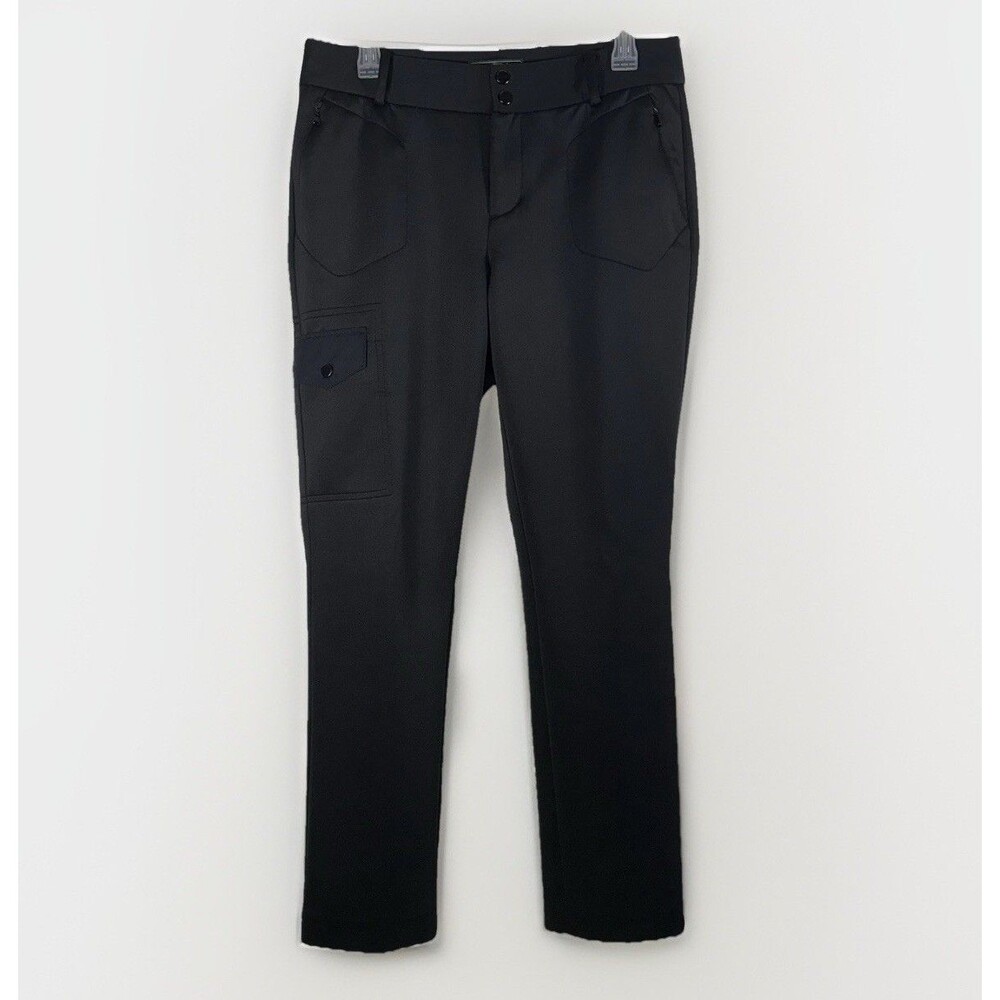 Lauren Ralph Lauren LRL Pants Sz 10 Black Stretch Cargo Pocket Scuba Athleisure